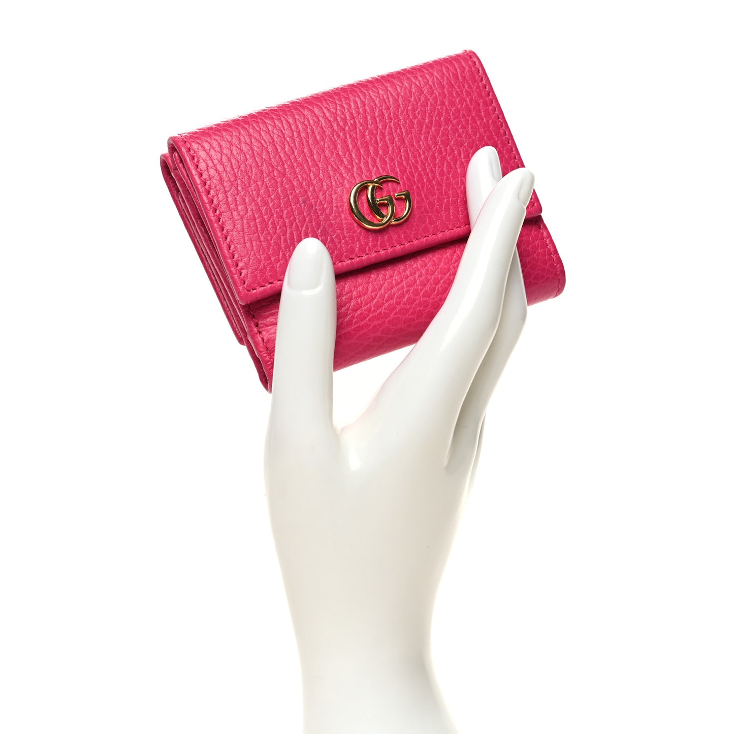 Dollar Calfskin GG Marmont Compact Wallet Box Pink