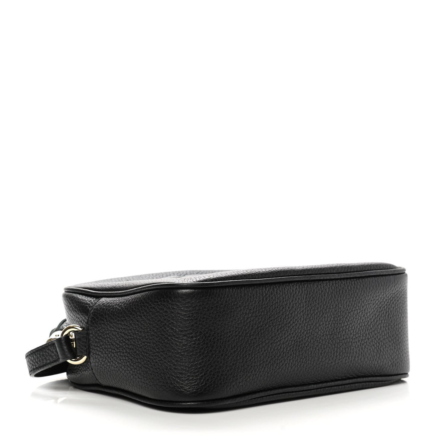 Pebbled Calfskin Small Soho Disco Bag Black