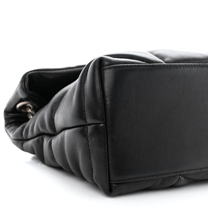 Saint Laurent Lambskin Quilted Small Loulou Puffer Monogram Chain Satchel Black 10 of 11