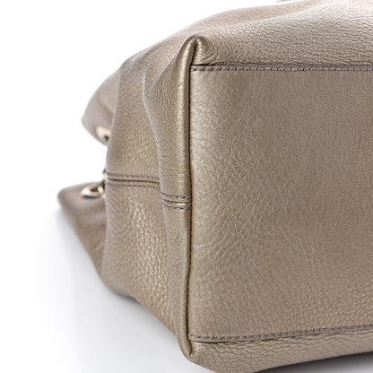 Gucci Metallic Pebbled Calfskin Medium Soho Chain Shoulder Bag Golden Beige 8 of 12