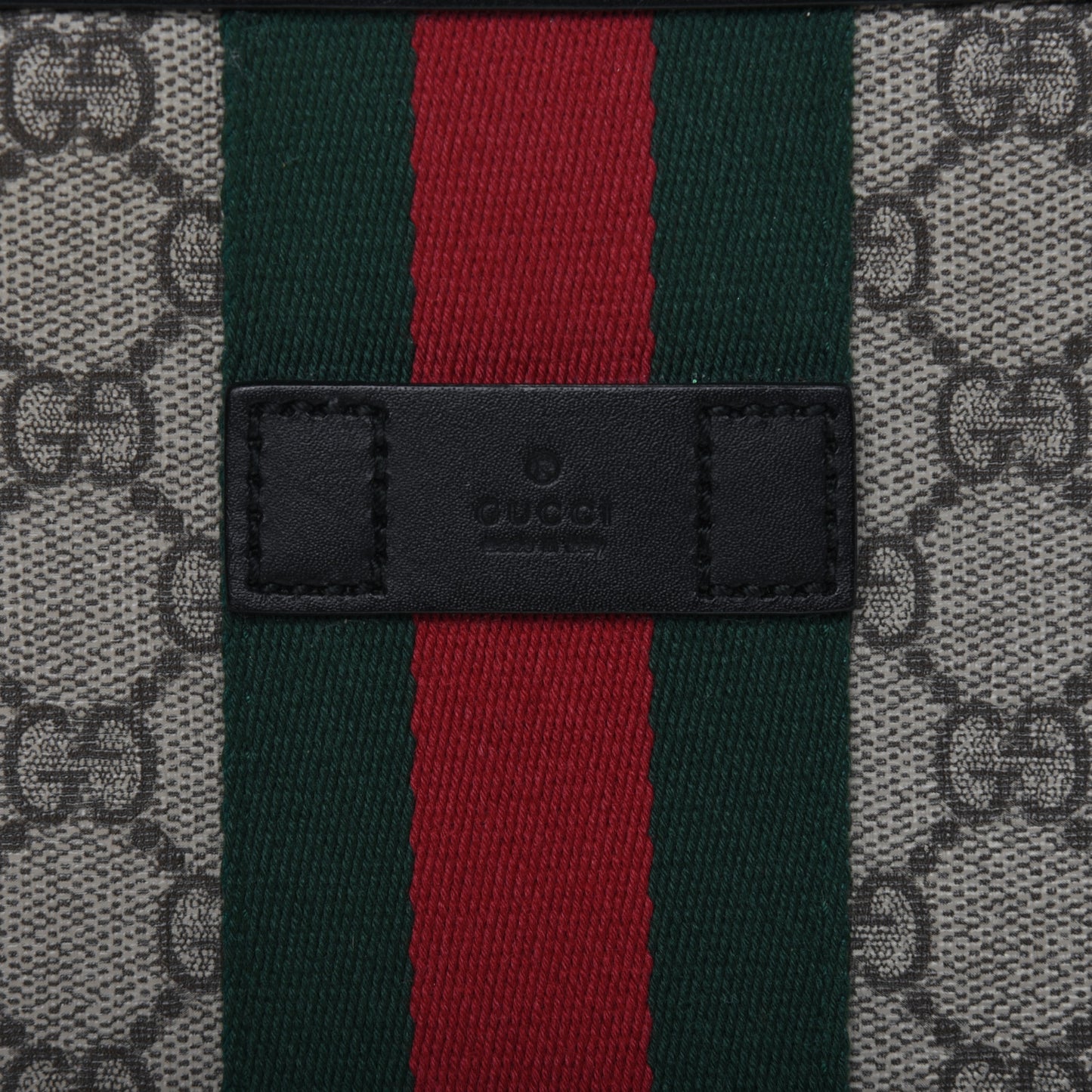 GG Supreme Monogram Web Messenger Bag Black
