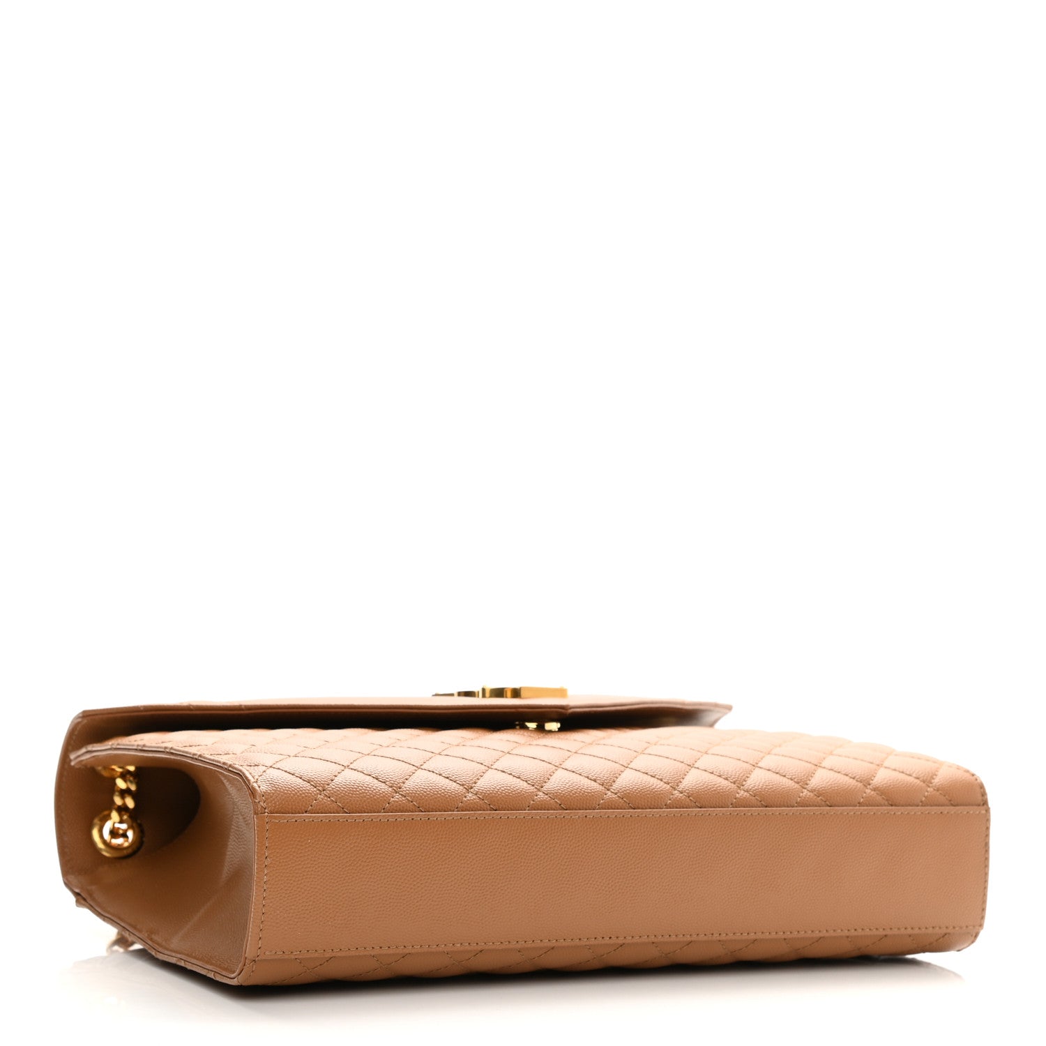 Saint Laurent Grain De Poudre Textured Mixed Matelasse Triquilt Large Monogram Satchel Dune 4 of 9