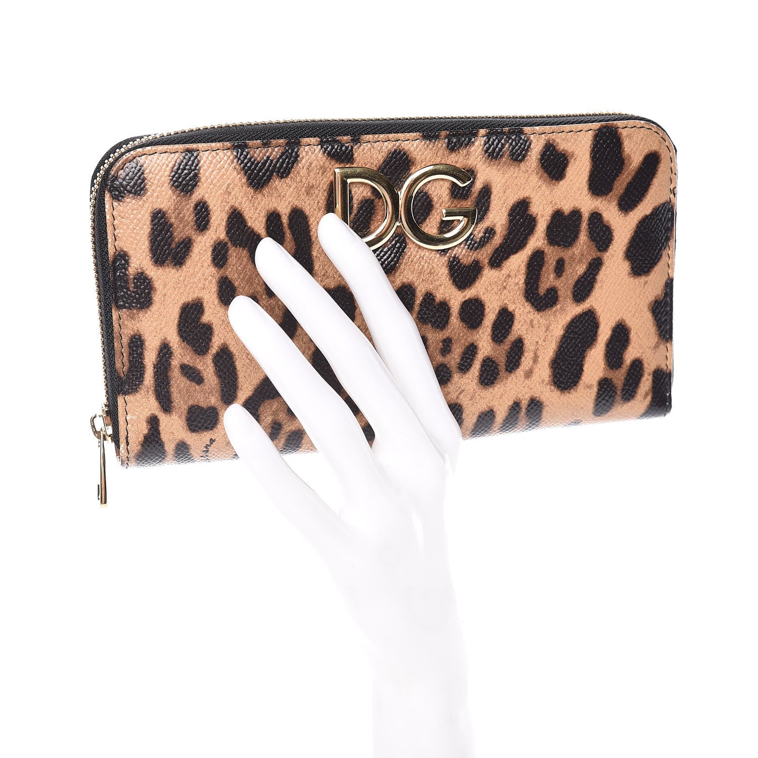 Dolce & Gabbana Dauphine Leopard Print Logo Zip Around Wallet 2 of 7