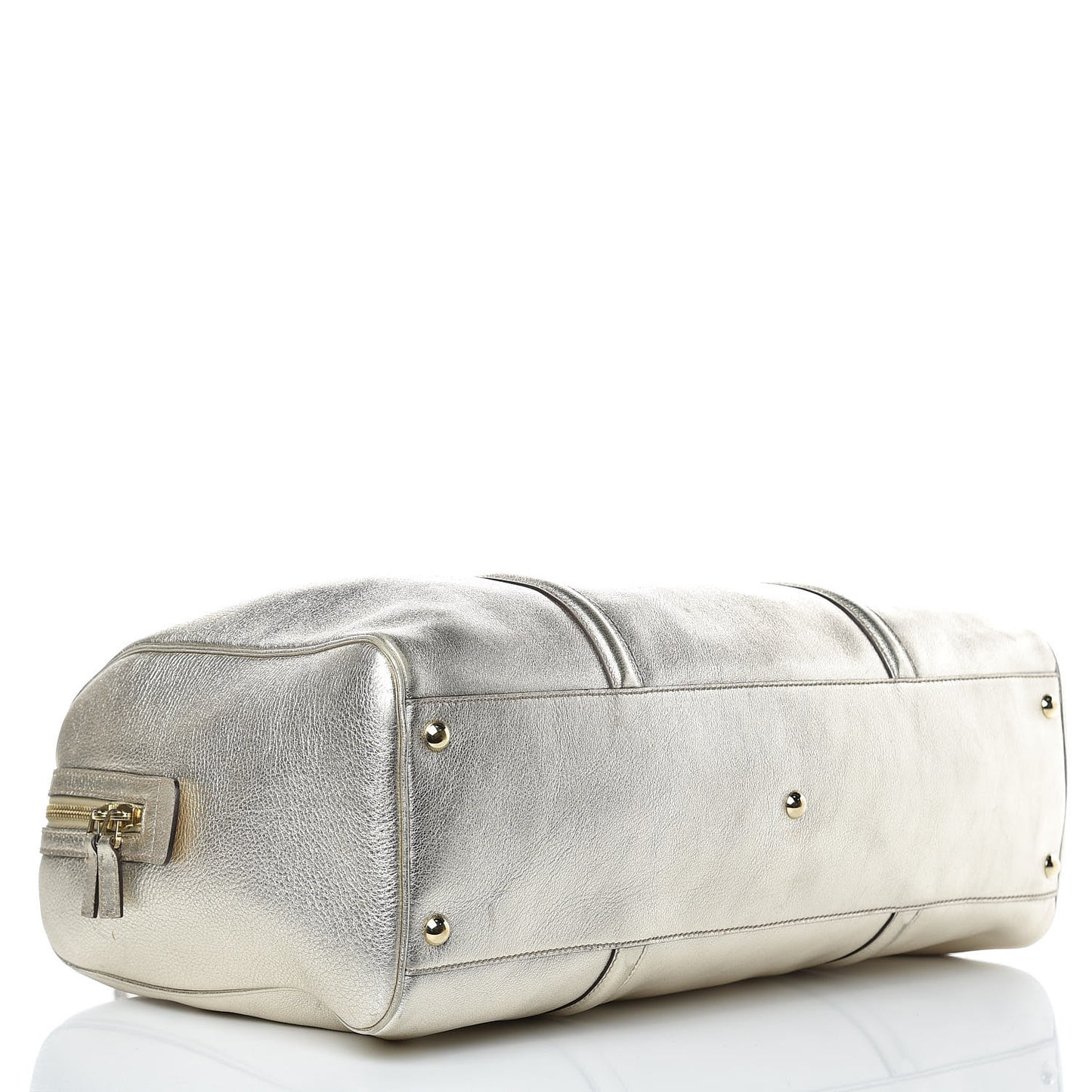 Metallic Calfskin Large Britt Boston Gold