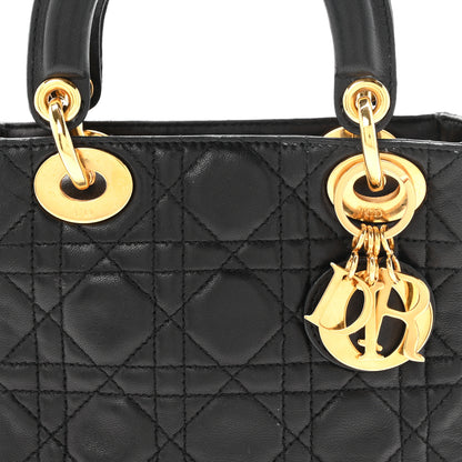 Christian Dior Lambskin Cannage Mini Lady Dior Black 7 of 9
