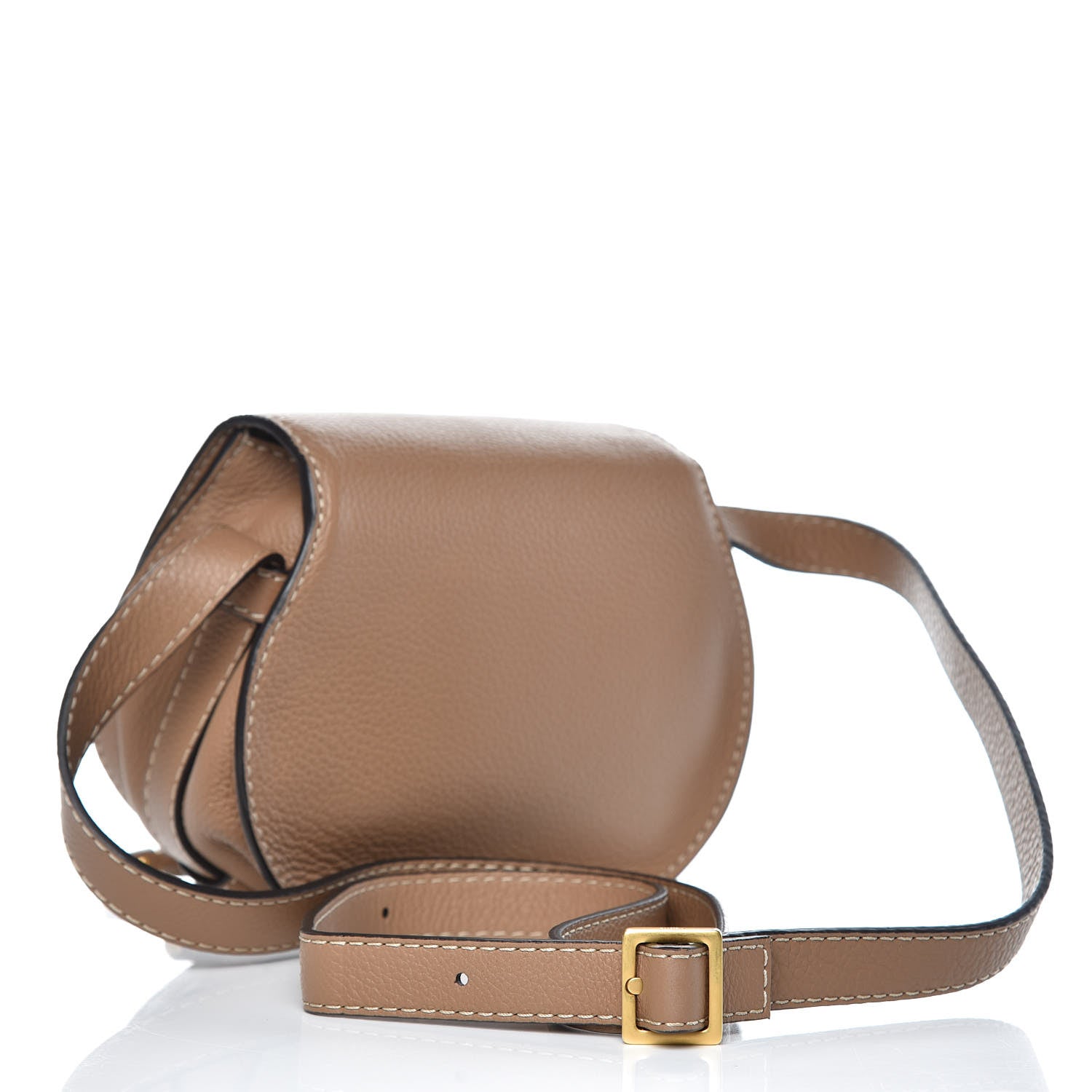 Chloe Calfskin Mini Marcie Round Crossbody Bag Nut 3 of 9