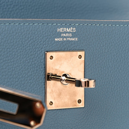 Hermes Togo Kelly Retourne 28 Azur 6 of 10