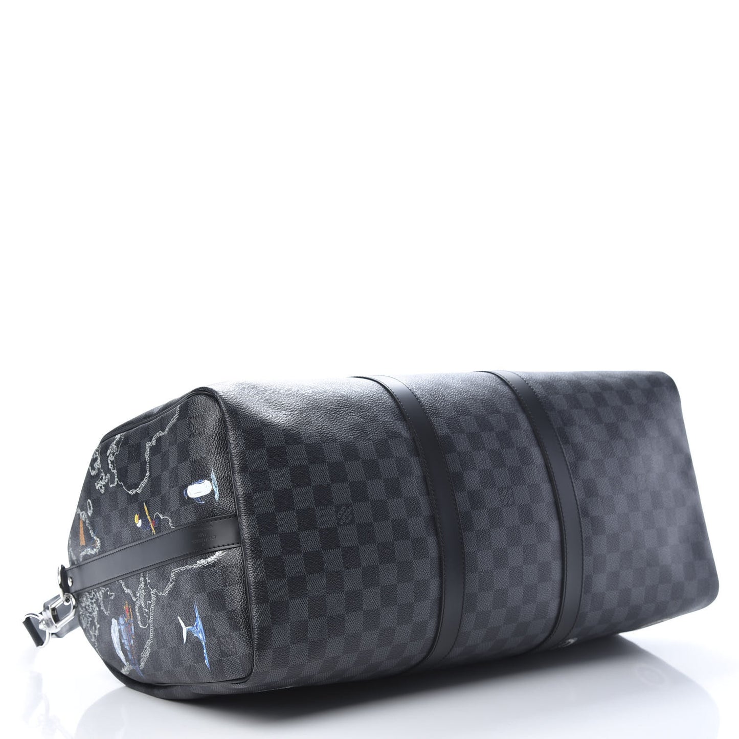 Damier Graphite World Map Keepall Bandouliere 50
