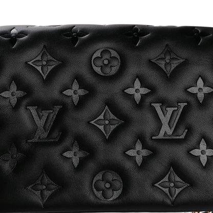 Louis Vuitton Lambskin Embossed Monogram Pochette Coussin Black 10 of 12