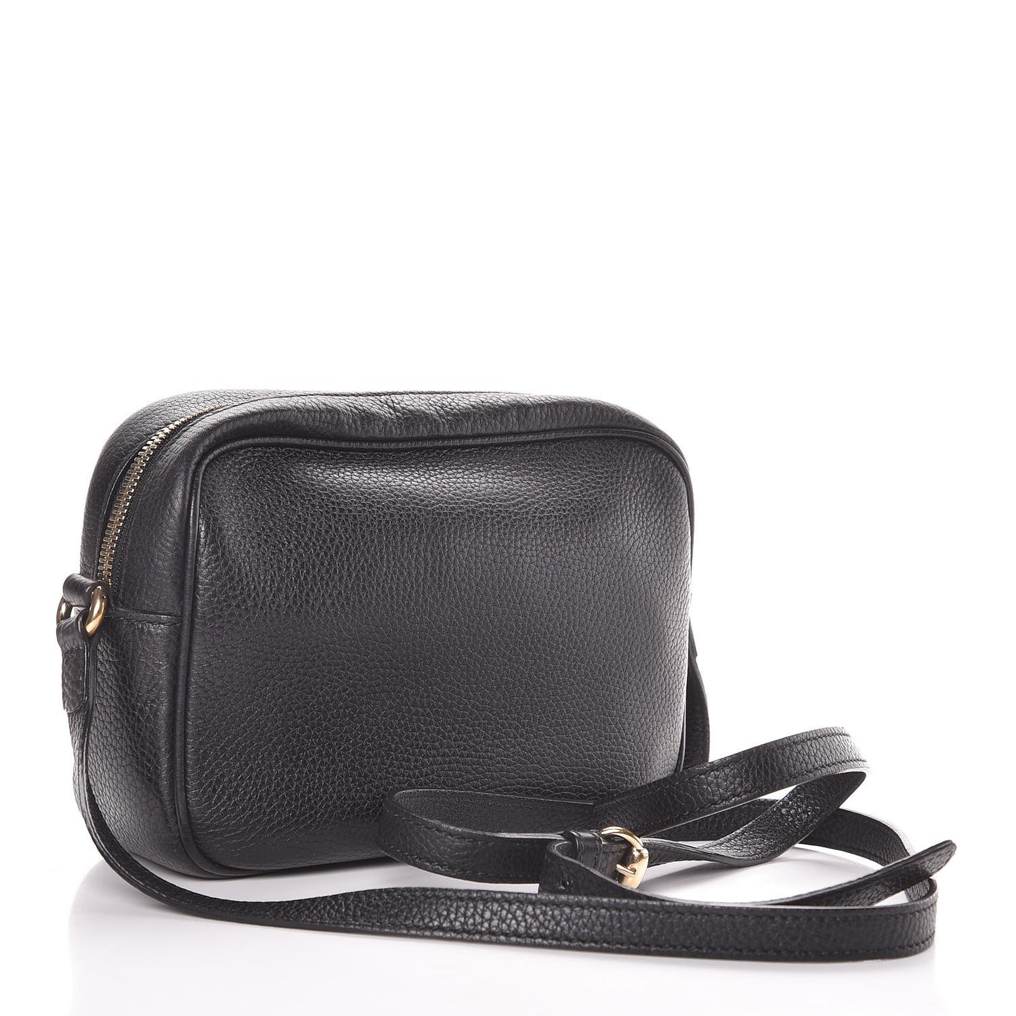 Pebbled Calfskin Small Soho Disco Bag Black