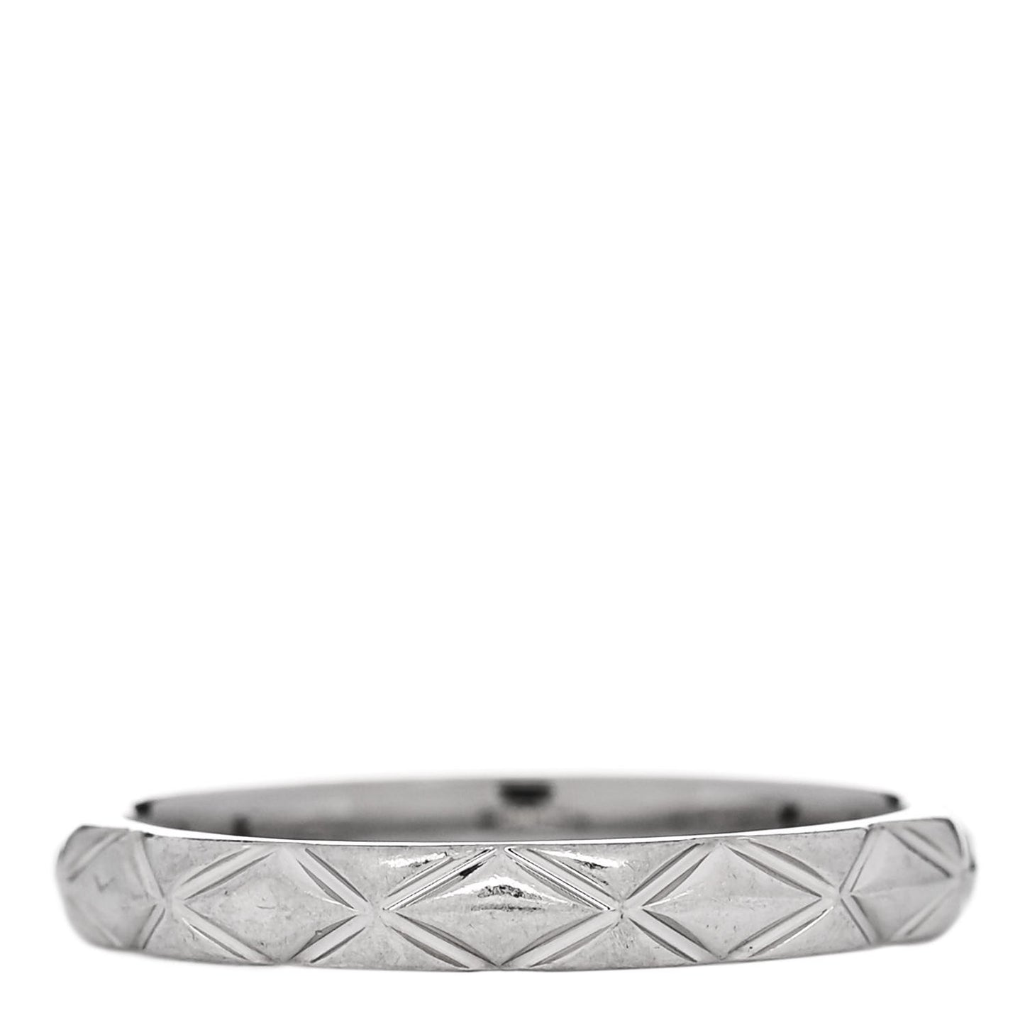 Platinum Diamond Small Matelasse Ring 48 4.5