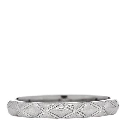 Chanel Platinum Diamond Small Matelasse Ring 48 4.5 3 of 5