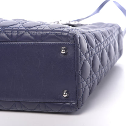 Christian Dior Lambskin Cannage Large Lady Dior Navy Blue 11 of 11