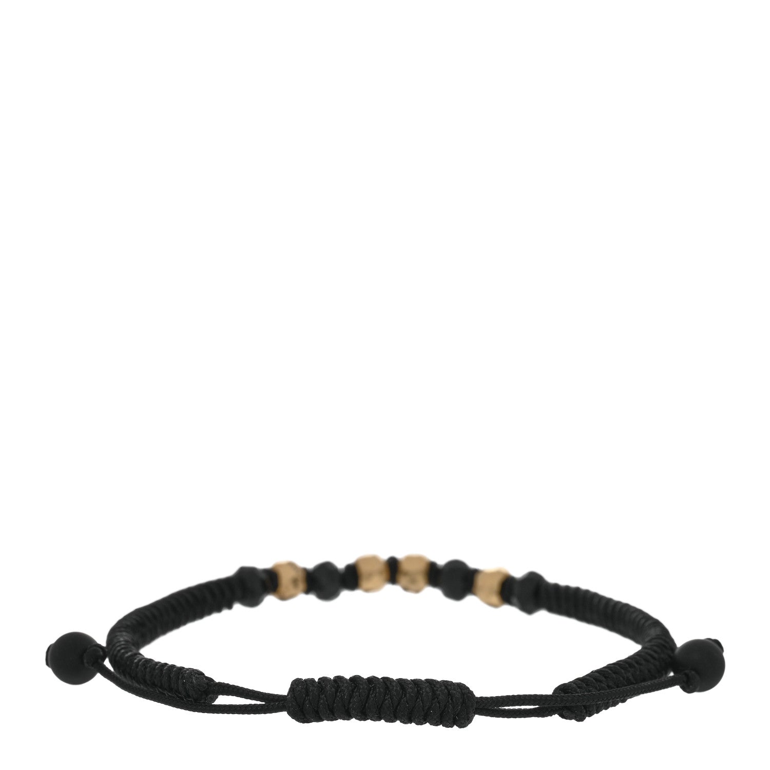 David Yurman 18K Yellow Gold Black Onyx Nylon Fortune Woven Bracelet Black 2 of 3