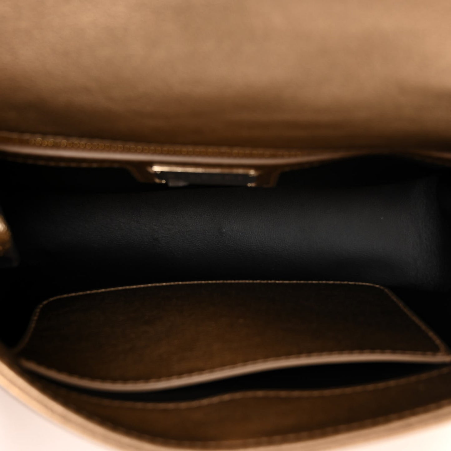 Metallic Calfskin Matelasse Mini Serpenti Cabochon Crossbody Bag Gold