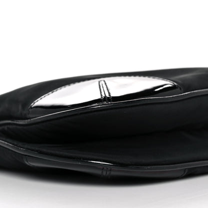 Prada Tessuto Nylon Patent Flat Messenger Bag Black 6 of 7