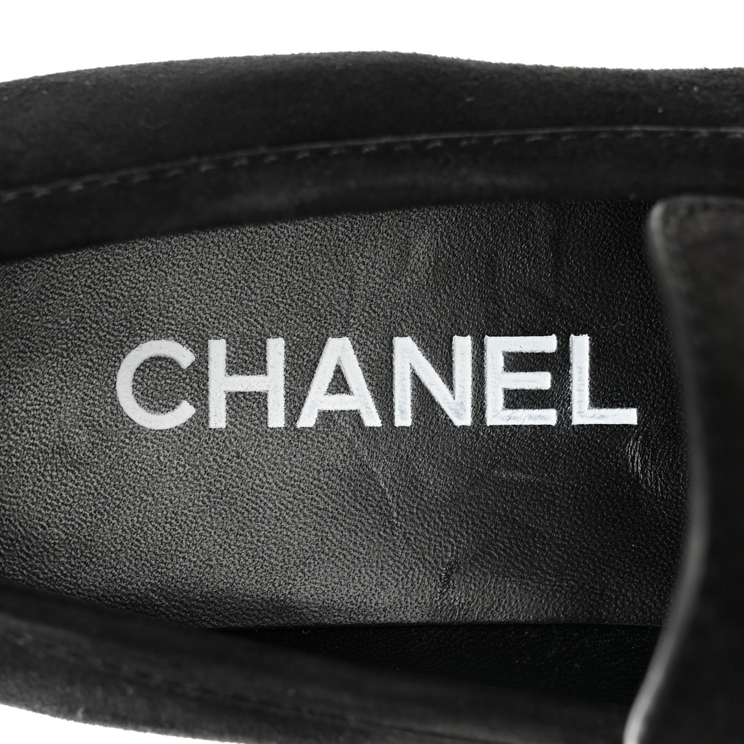 Chanel Suede Kidskin CC Platform Loafers 37 Black 8 of 10