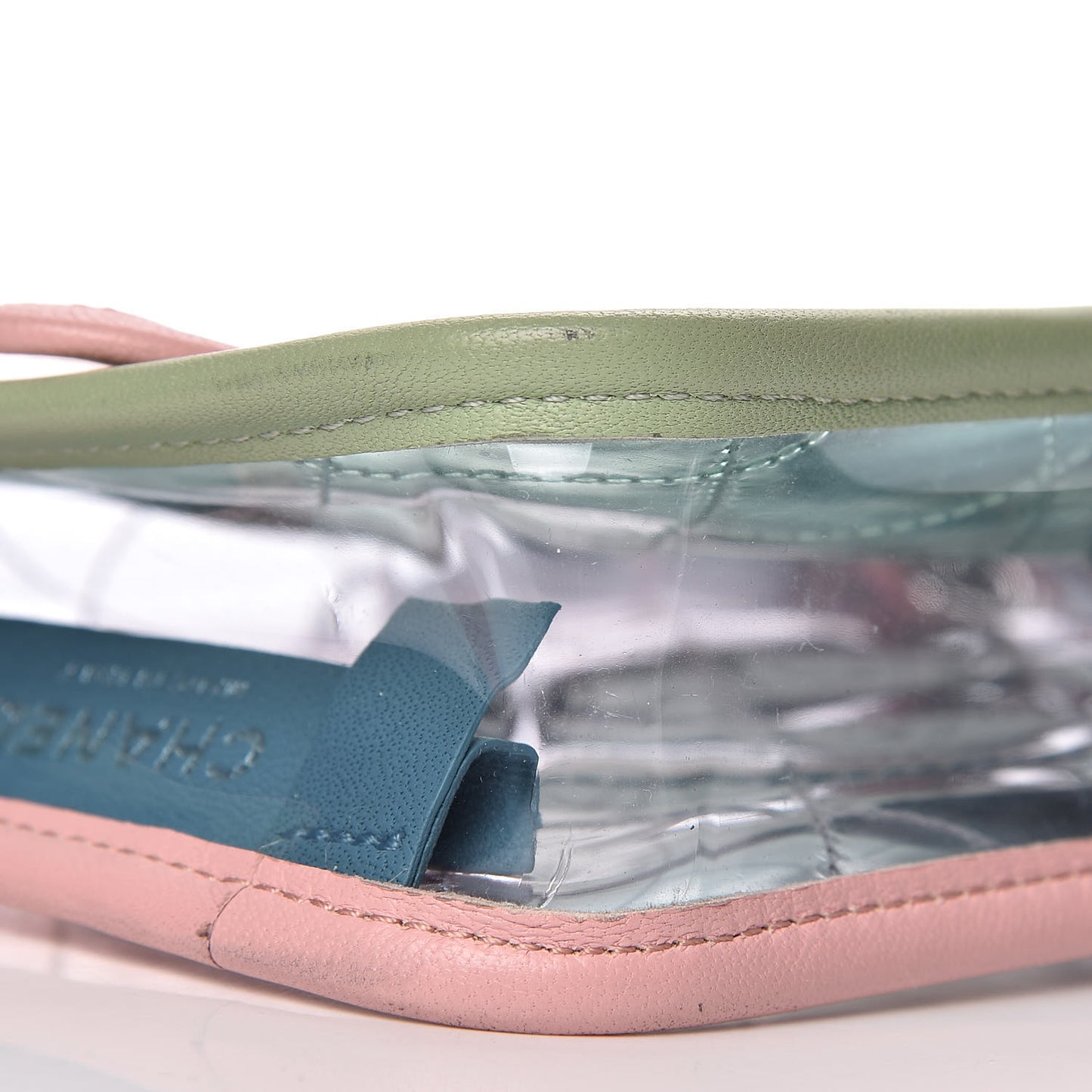 Lambskin PVC Quilted Mini Coco Splash Flap Blue Green
