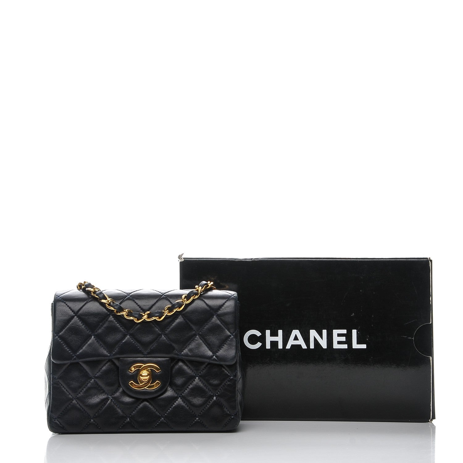 Chanel Lambskin Quilted Mini Square Flap Black 10 of 10