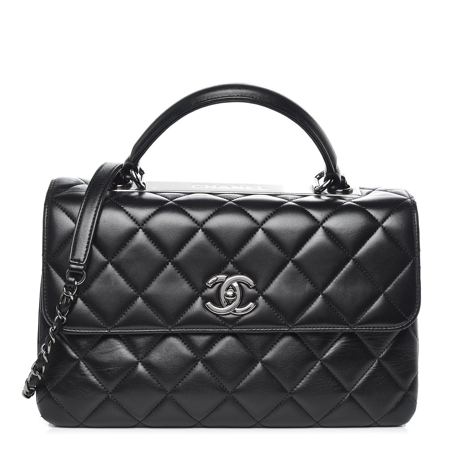 Chanel Lambskin Quilted Medium Trendy CC Flap Dual Handle Bag Black 1 of 12