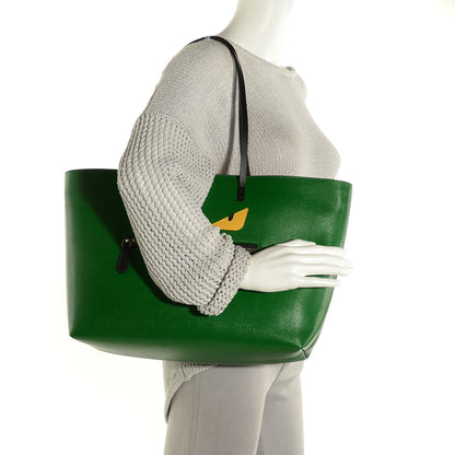 Fendi Vitello Elite Cuoio Monster Buggies Medium Roll Tote Emerald Black Multicolor Yellow 2 of 9