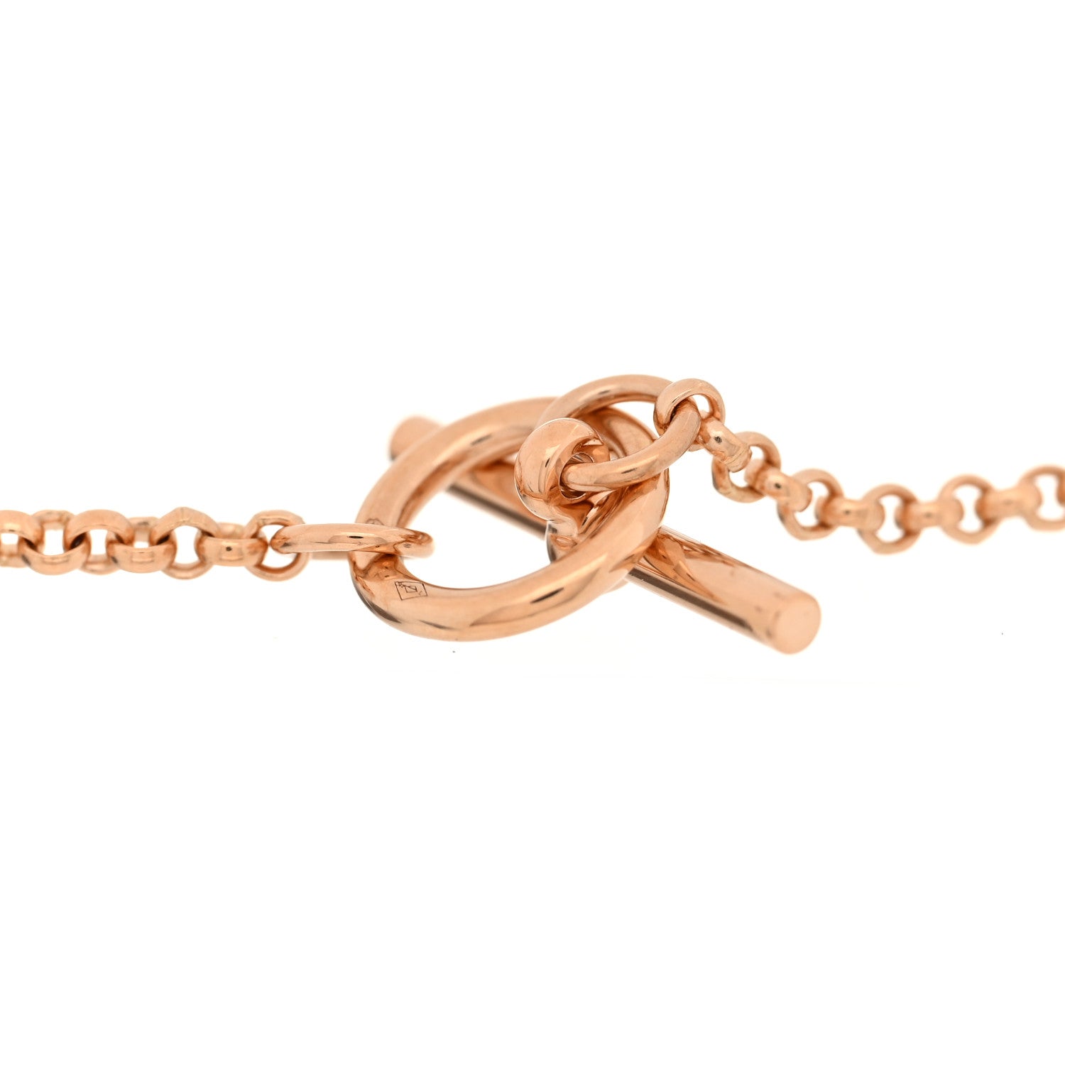 Hermes 18K Rose Gold Diamond PM Ex-Libris Bracelet SH 4 of 5