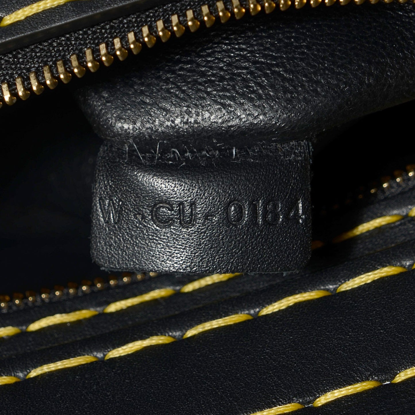 Smooth Calfskin Yellow Stitching Medium Trapeze Black