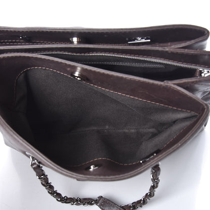 Chanel Calfskin Zipped Shopping Tote Grey 7 of 13
