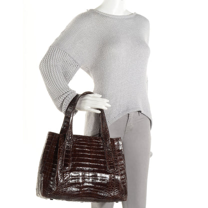 Nancy Gonzalez Crocodile Large Tote Chocolate 2 of 7