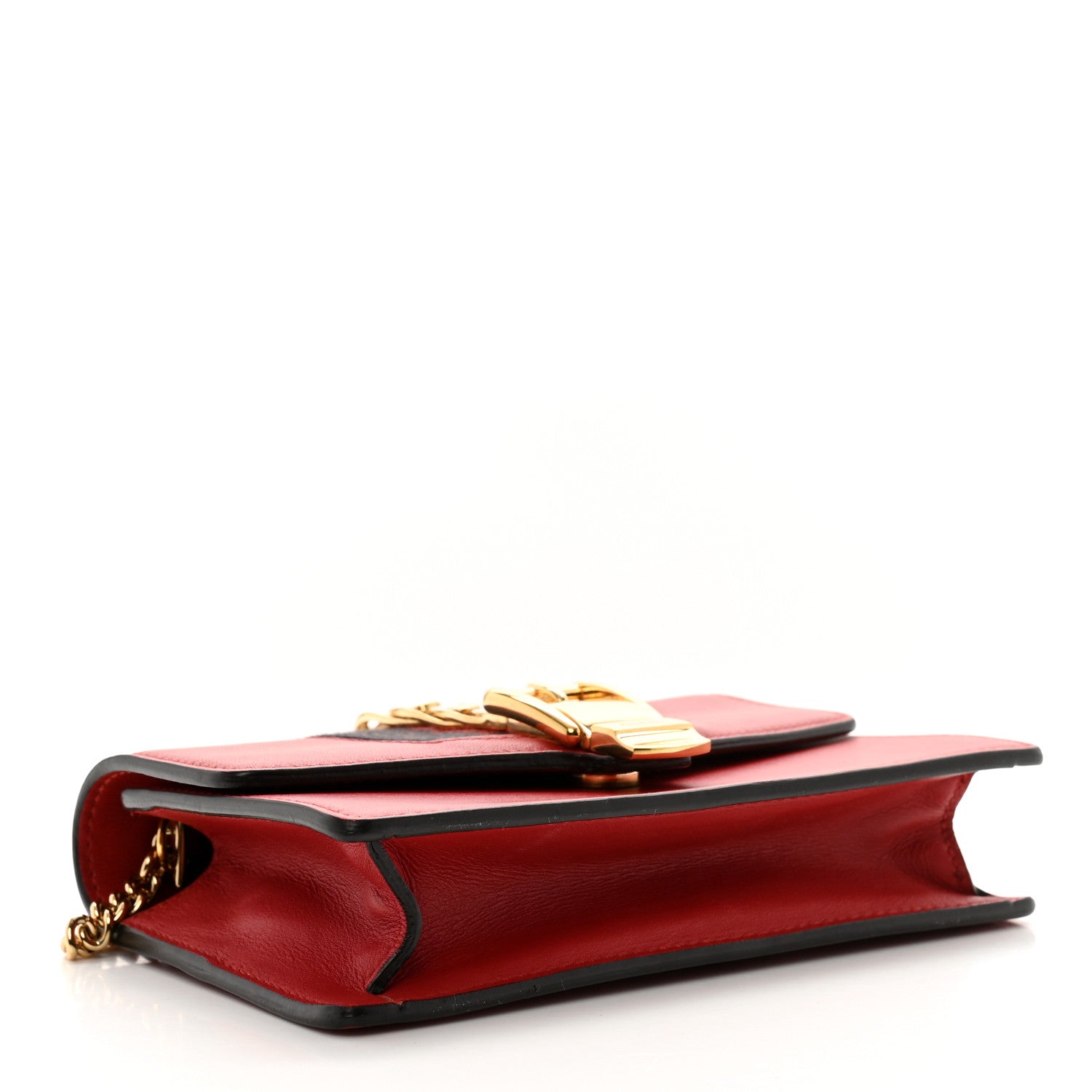 Gucci Calfskin Super Mini Sylvie Chain Shoulder Bag Hibiscus Red 3 of 9