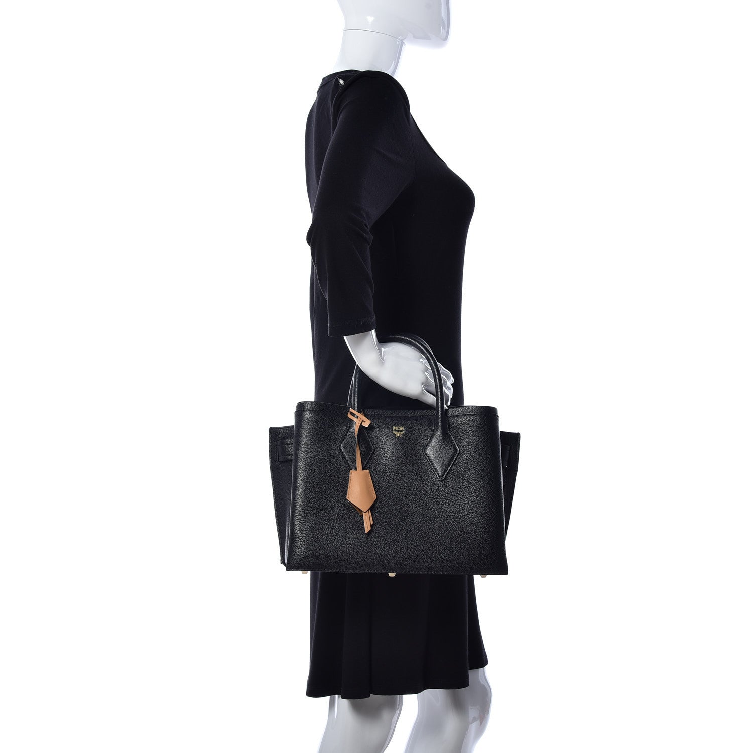 MCM Grained Calfskin Park Avenue Medium Neo Milla Tote Black 3 of 9