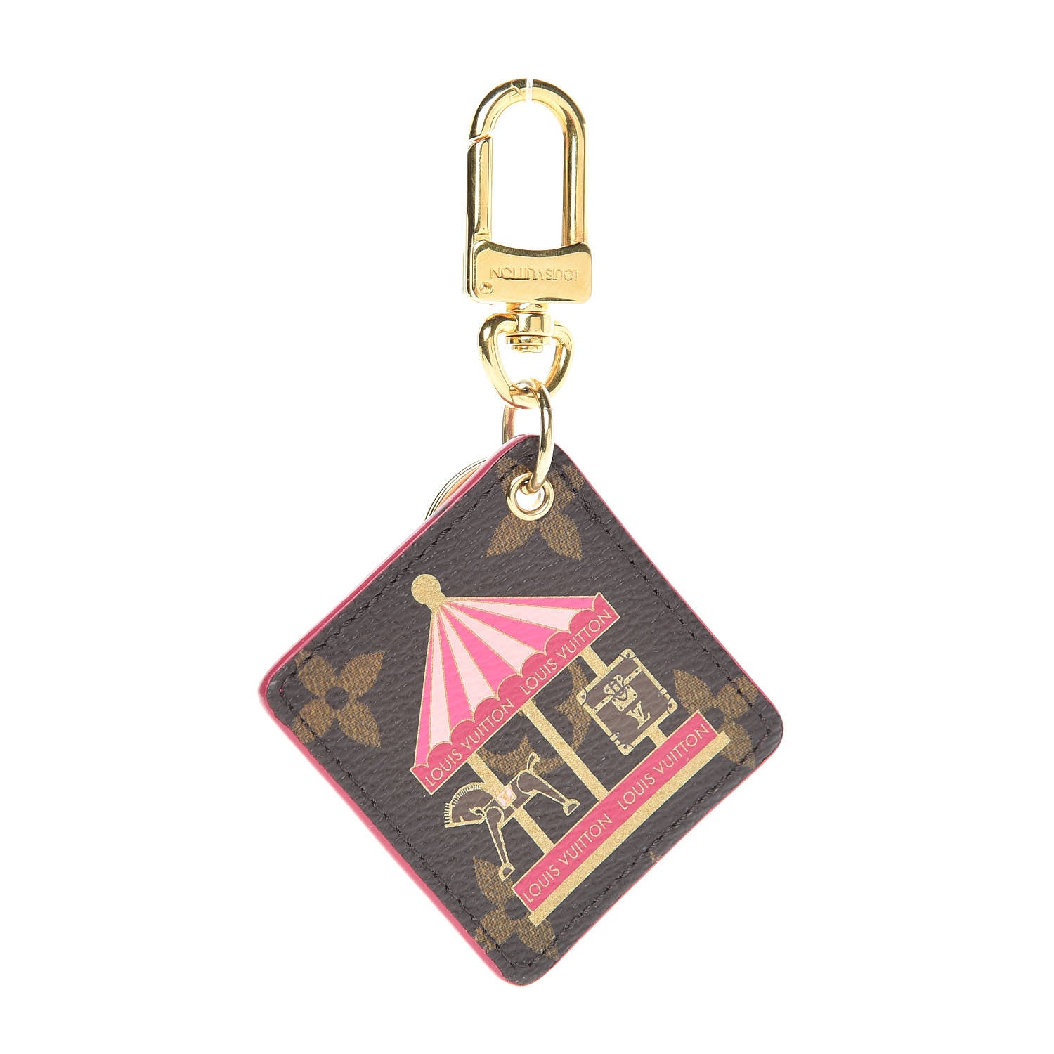 Louis Vuitton Monogram Illustre Carousel Bag Charm Key Ring Pink 1 of 3