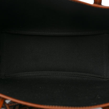 Versace Coated Canvas Calfskin La Greca Signature Shopper Tote Bag Black Caramel 6 of 10