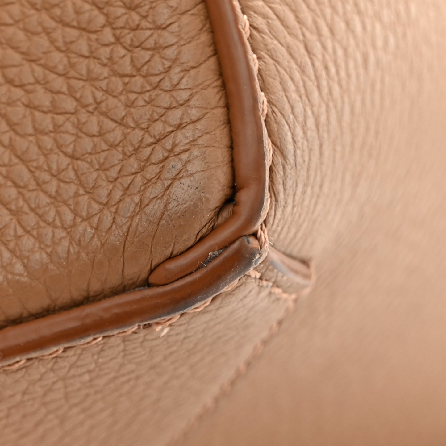 Grained Calfskin Small Puzzle Edge Bag Toffee