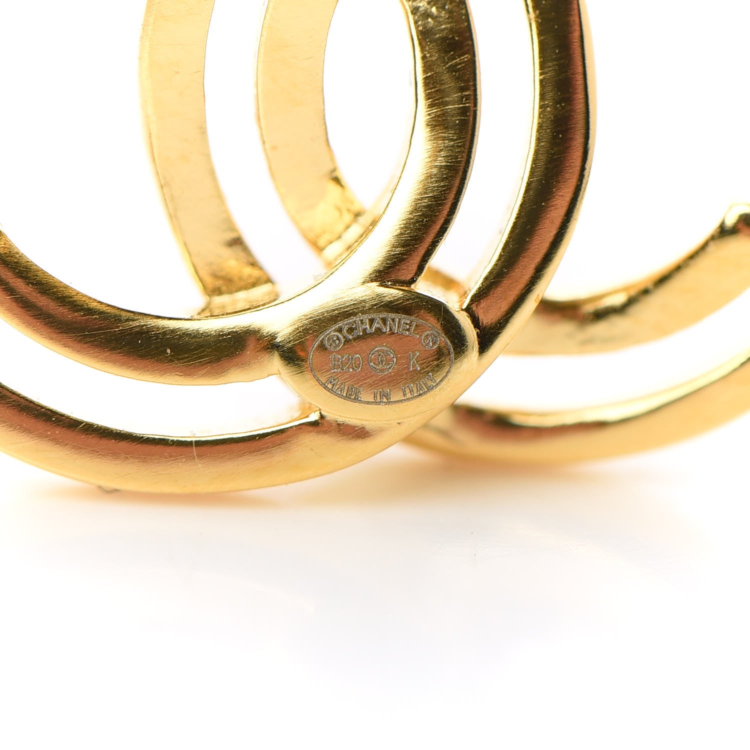 Chanel Metal Obazine CC Earrings Gold 4 of 5