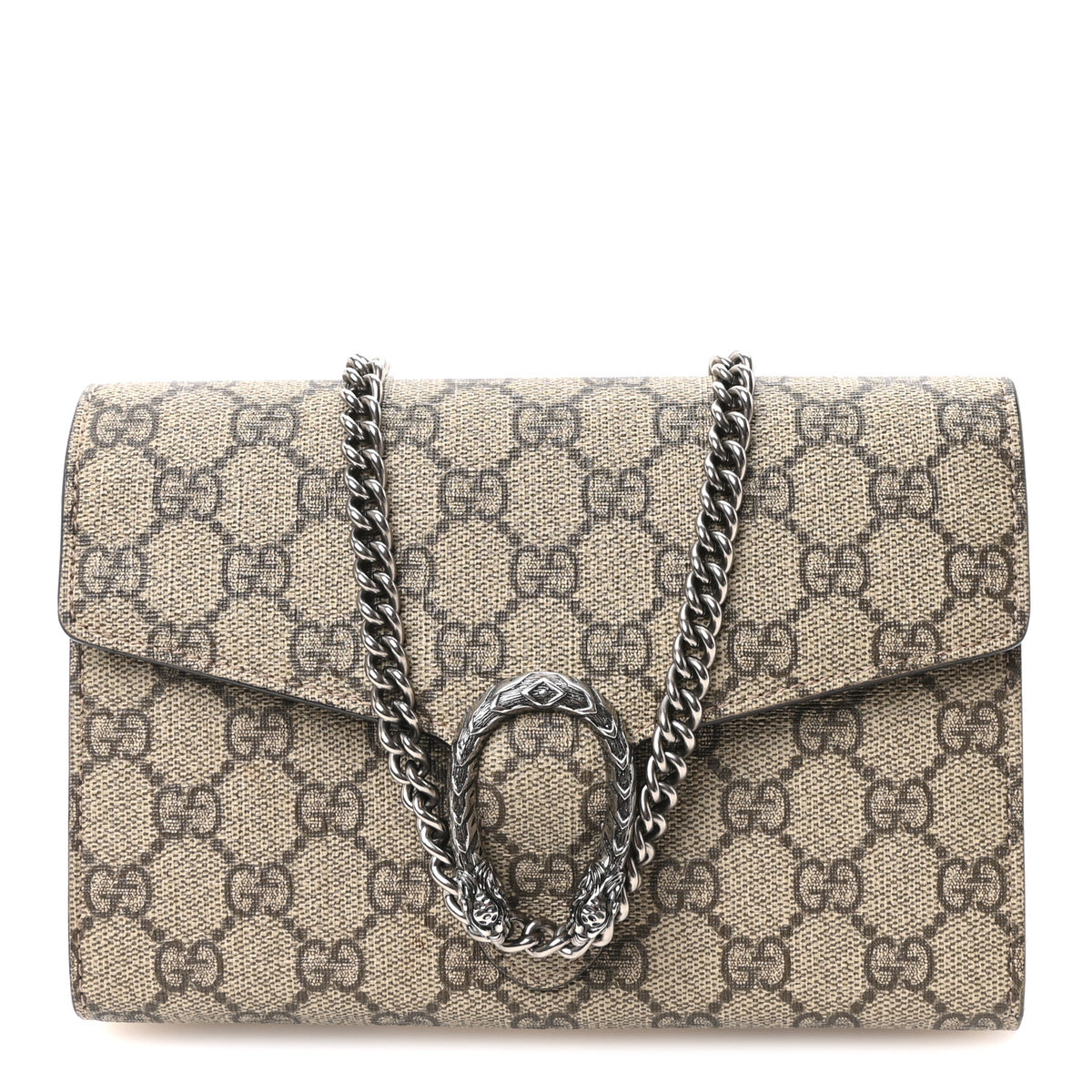 GG Supreme Monogram Mini Dionysus Chain Wallet Beige Taupe
