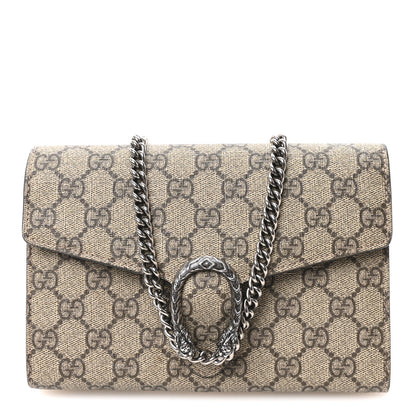 Gucci GG Supreme Monogram Mini Dionysus Chain Wallet Beige Taupe 1 of 10