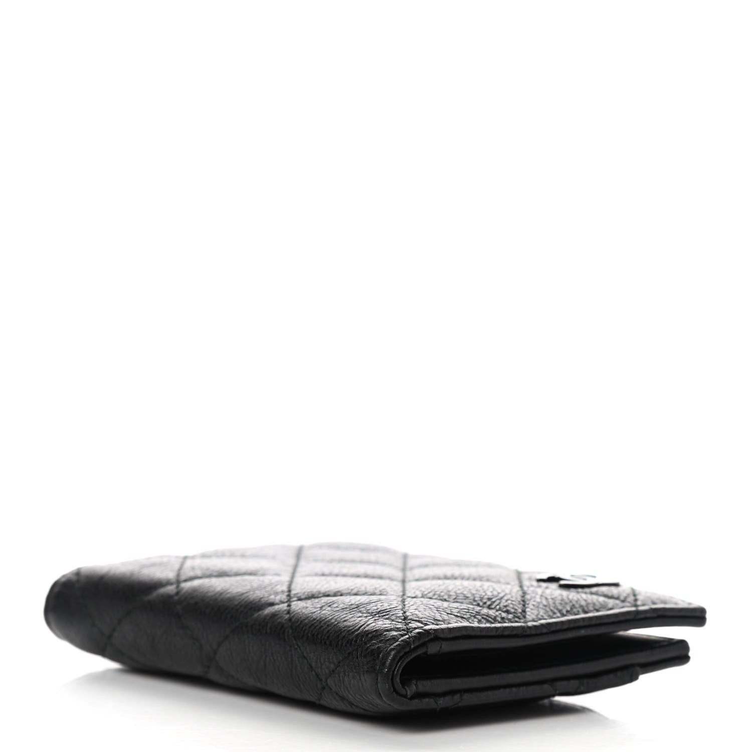 Chanel Crumpled Calfskin Quilted Card Holder Wallet So Black 4 of 7