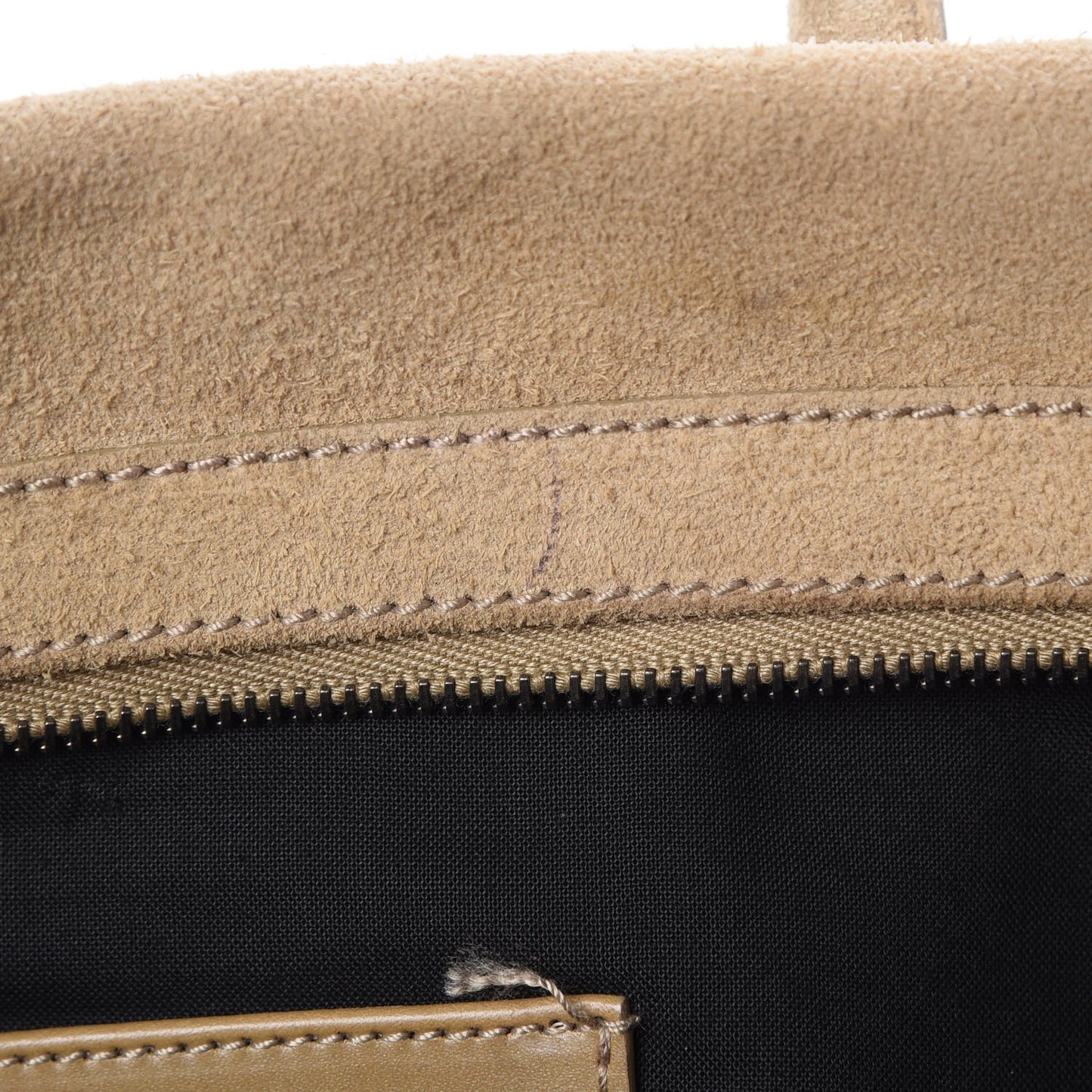 Suede Multi Zip Lariat Bag Beige
