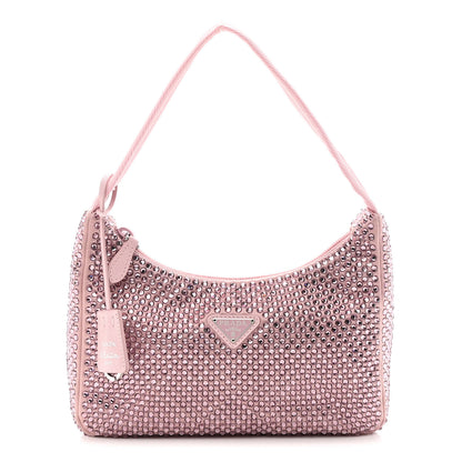 Prada Satin Crystal Mini Re-Edition 2000 Bag Alabastro 1 of 12