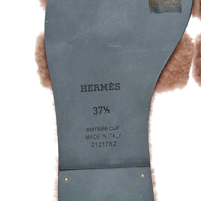 Hermes Woolskin Oran Sandals 37.5 Rose Aube 7 of 10
