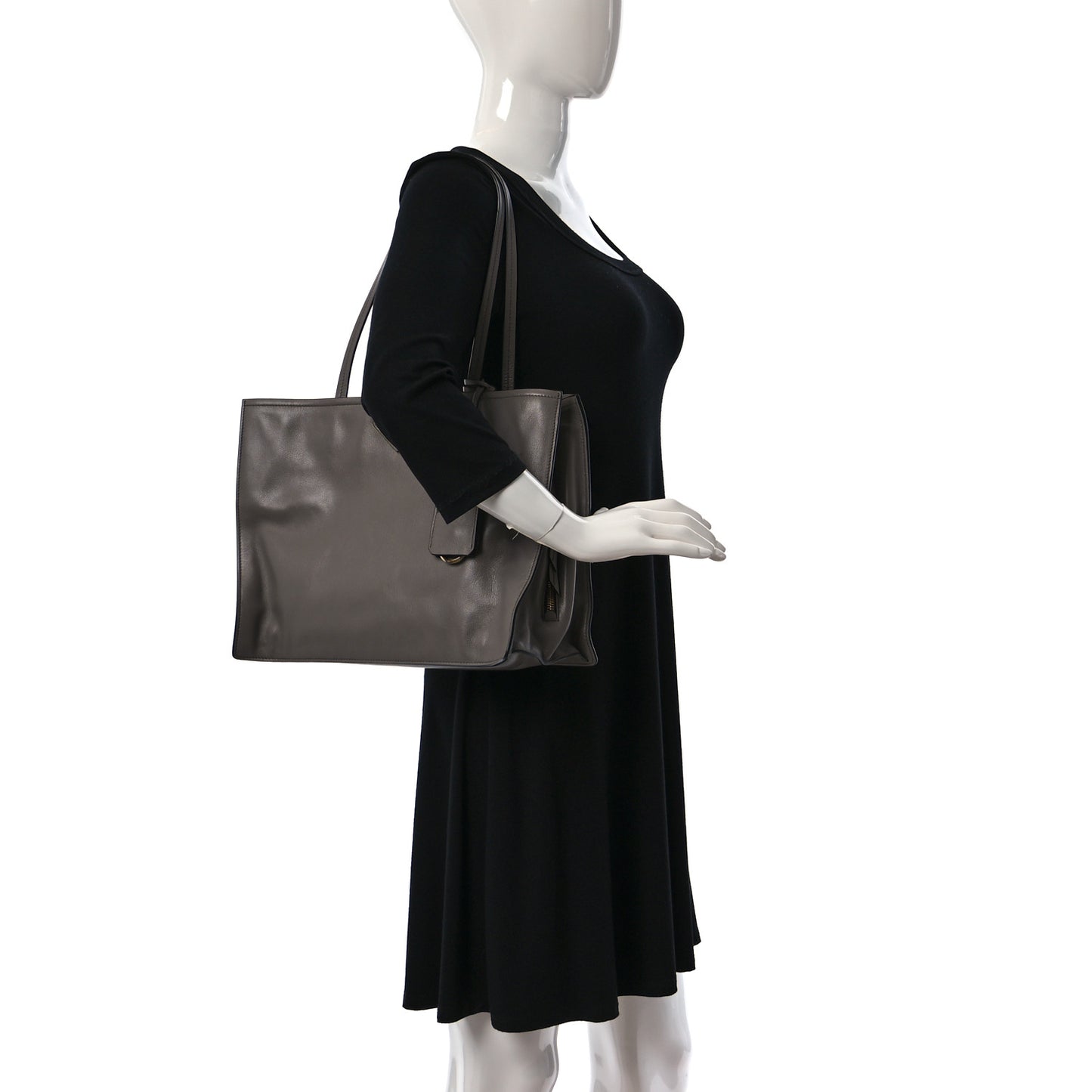 Glace Calfskin Tote Argilla