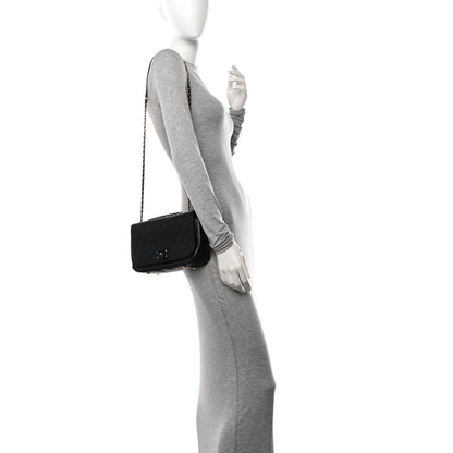 Chanel Calfskin Stitched CC Case Flap Bag Black 2 of 11