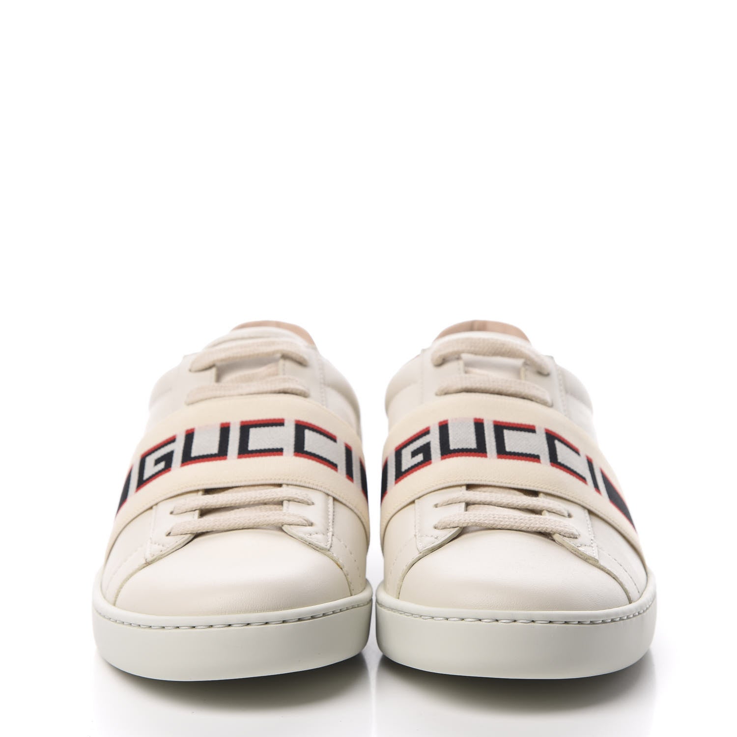 Gucci Calfskin Stripe Womens New Ace Sneakers 37 New Mystic White Ecru Red Flame 2 of 8