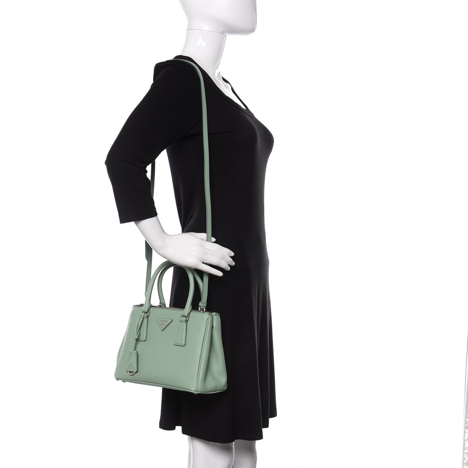 Prada Saffiano Lux Small Galleria Double Zip Tote Acquamarina 2 of 10