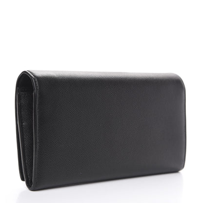 Saint Laurent Grain De Poudre Classic Monogram Cassandre Wallet Black 2 of 8