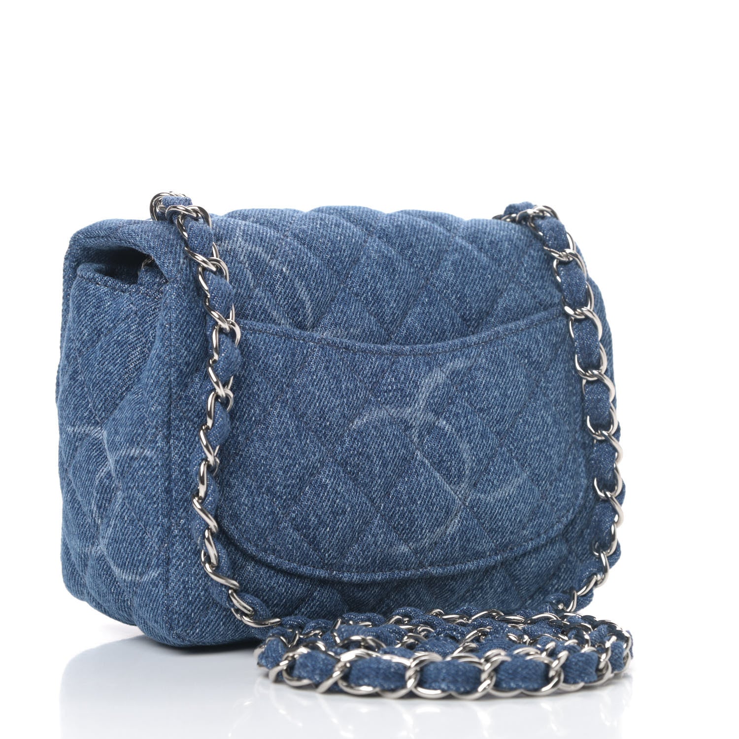 Chanel Denim CC Quilted Mini Square Flap Blue 2 of 4