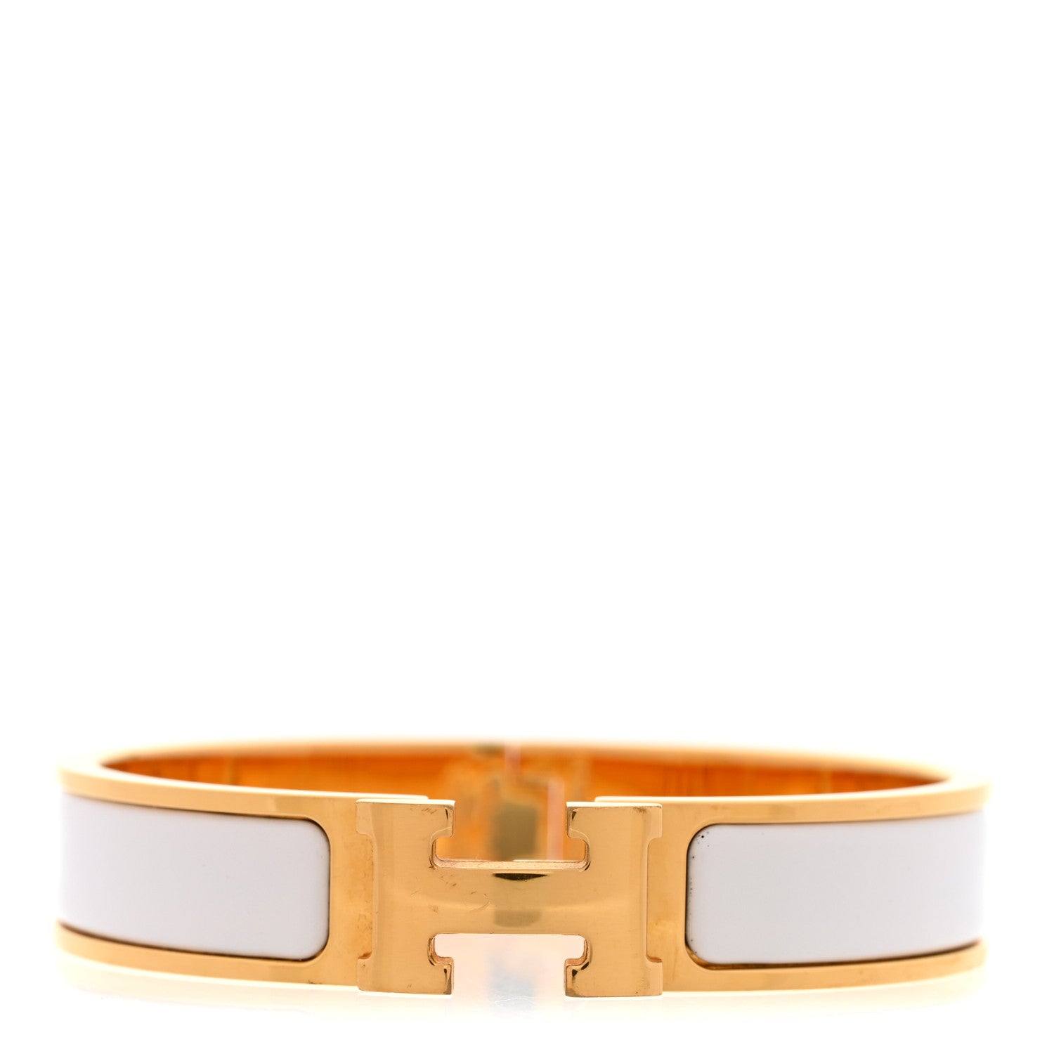 Hermes Enamel Narrow Clic Clac H Bracelet PM White 1 of 6