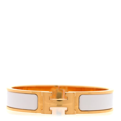 Hermes Enamel Narrow Clic Clac H Bracelet PM White 1 of 6