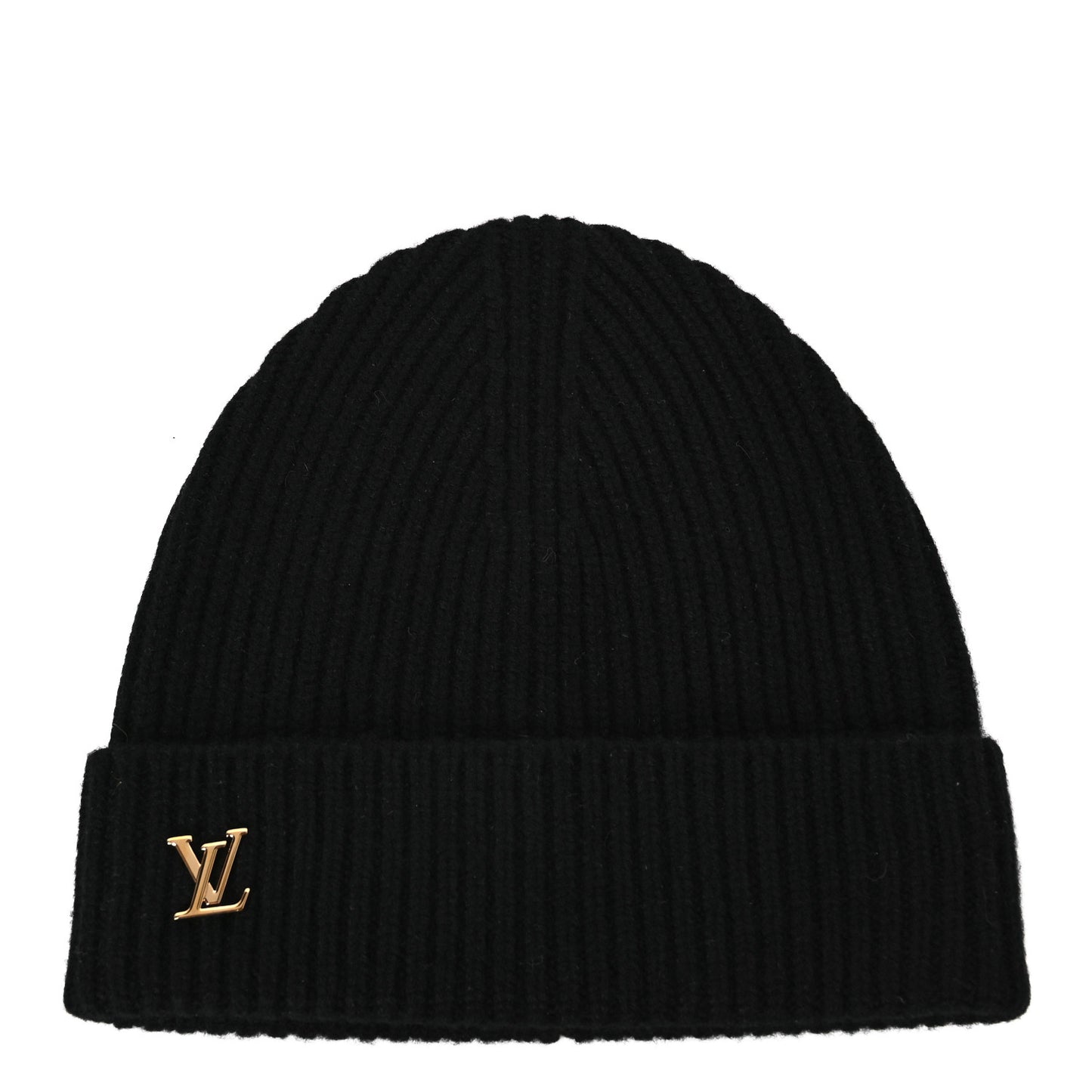 Cashmere Ribbed LV Spark Beanie Black